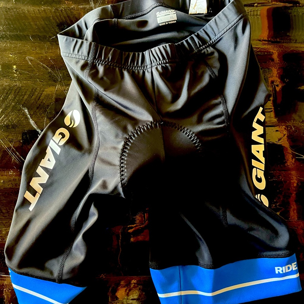 Men's Black and Blue Cycling Shorts